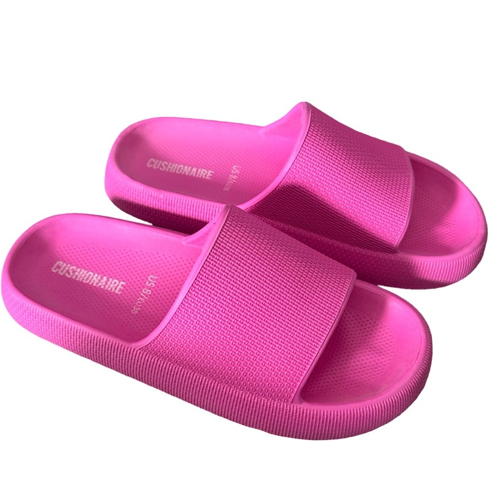Cushionaire Feather Cloud Slide in Hot Pink - Size 8 (38)
